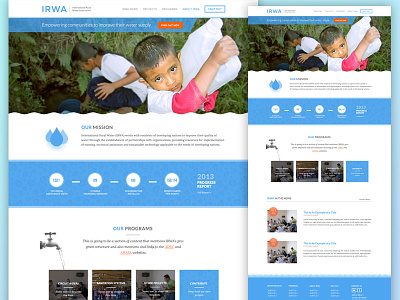 IRWA - Homepage Mockup blue clean hero mockup web website