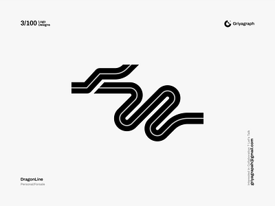 DragonLine Logo color creative design dragon flat graphic icon idea line logo minimal modern rounded simple symbol vector