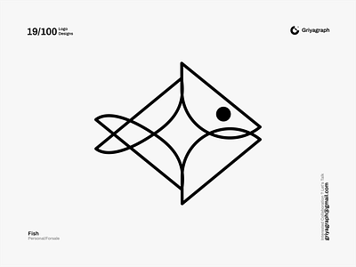 Fish Logo animal color creative design fish flat graphic icon idea line logo minimal modern monoline rounded seafood simple symbol vector