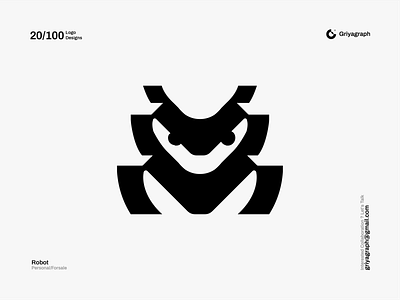 Robot Logo color creative design flat graphic icon idea line logo minimal modern robot rounded simple symbol tech vector