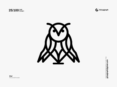 Owl Logo animal color creative design flat graphic icon idea line logo minimal modern owl rounded simple symbol vector