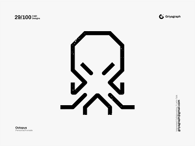 Octopus Logo color creative design flat graphic icon idea line logo minimal modern ocean octopus rounded sea seafood simple symbol vector