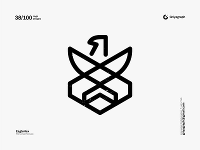 EagleHex Logo animal branding color creative design eagle flat graphic hexagon icon idea identity line logo minimal modern rounded simple symbol vector