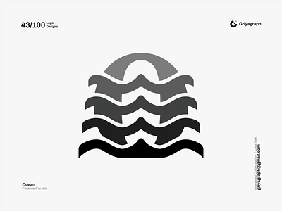Ocean Logo color creative design flat graphic icon idea letter o line logo minimal modern o logo ocean rounded simple symbol vector waves