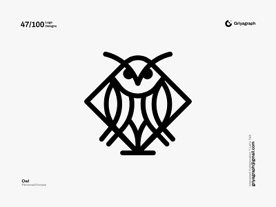 Owl Logo animal branding color creative design flat graphic icon idea identity line logo minimal modern owl rounded simple symbol vector