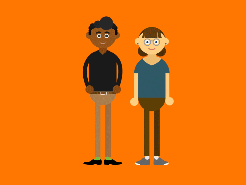 Animated Characters – Karthik and Ashley after effects character design flat graphs