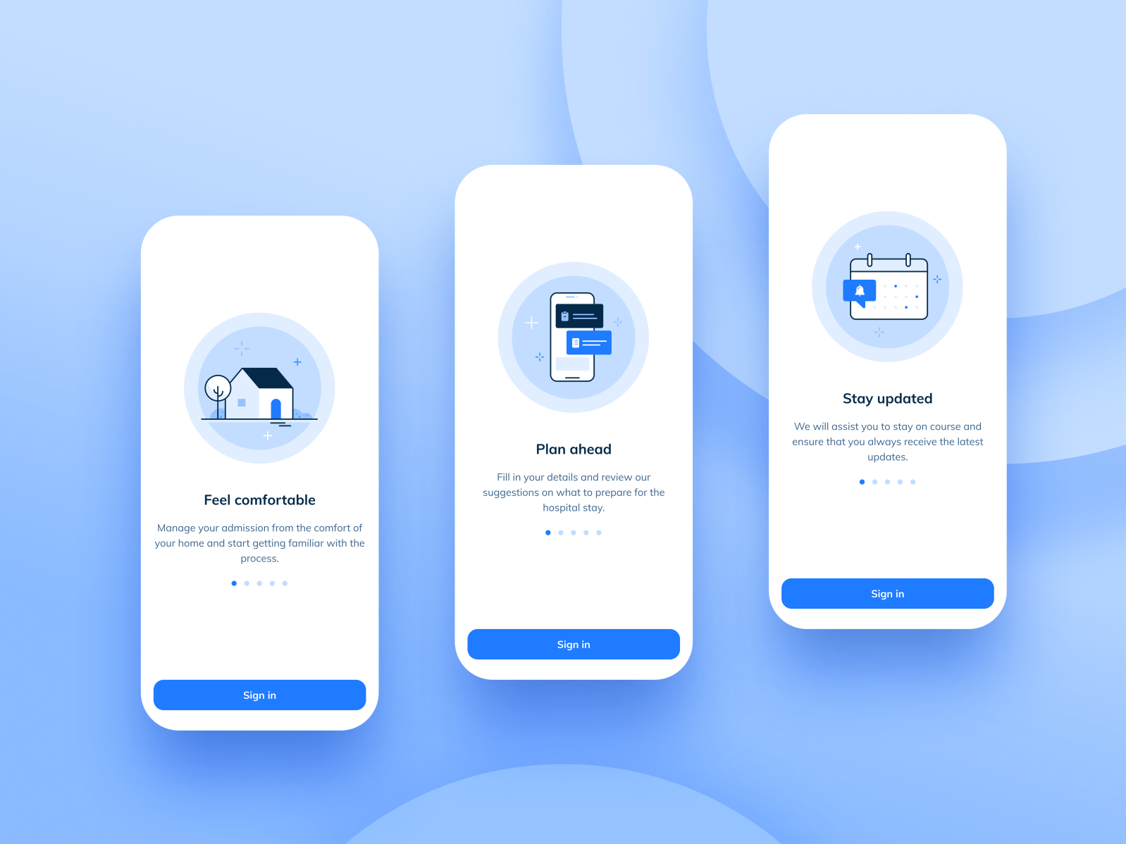 Hospital admission App by Andrea Lagunas on Dribbble