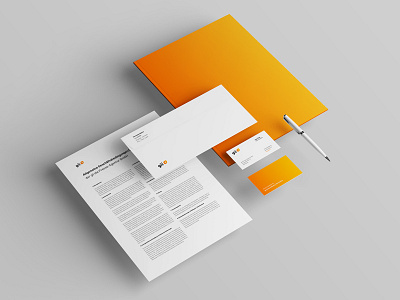 Rebranding - Press Agency agency brand branding corporate gradient logo orange press rebranding stationary