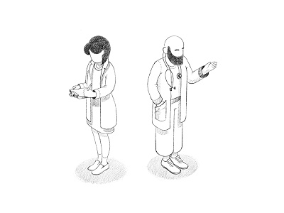 Doctors' Sketches character design doctor illustration isometry orthographic procreate app sketch