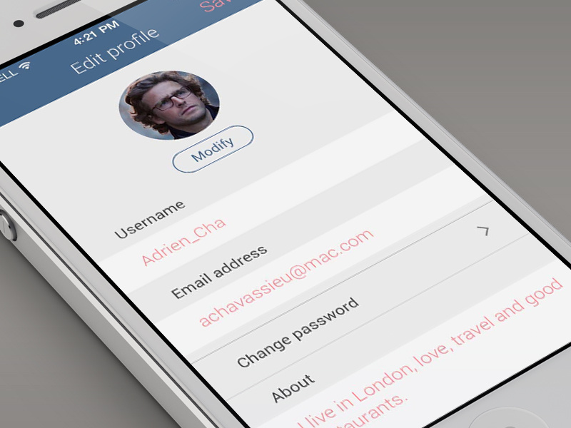 CityTips - Edit profile edit profile usernam email password about blue avatar