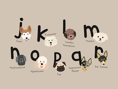 Alphabet Dog Poster alphabet animation branding design dog flat icon illustration illustrator lettering logo minimal poster type typography ui vector web