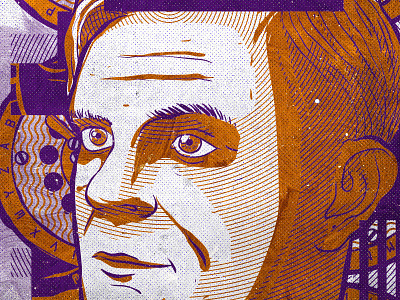 Alan Turing Portrait alan turing illustration portrait stamp t shirt texture vector