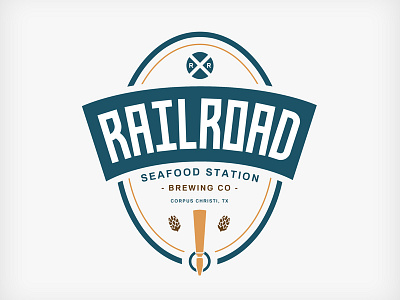 Railroad Seafood Company Brewing Co. branding brewing geraldflores graphicdesign logo logodesign