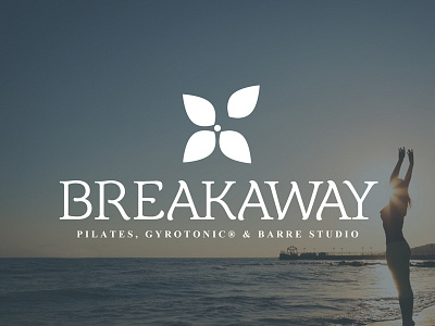 Breakaway Logo Final Mock Dribbble branding cyrotronic flower identity leaf logo pedal pilates
