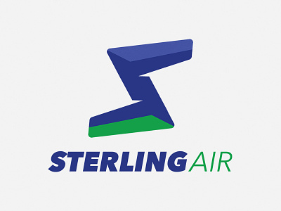 Sterling Air Logo air aircraft airplane branding logo plane wing
