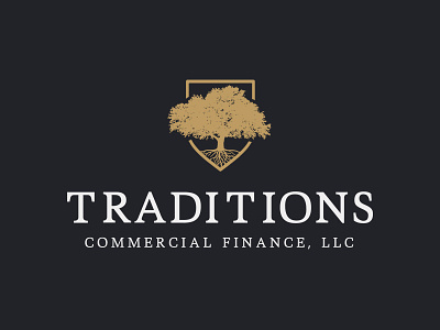 Traditions Commercial Finance Logo branding financial logo shield logo tree logo