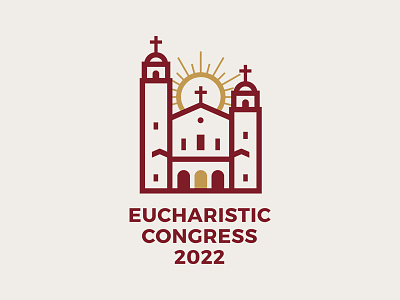 Eucharistic Congress Logo branding building catholic church jesus logo