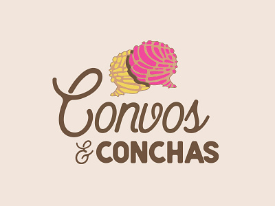 Convos & Conchas chat conchas conversation logo mexican logo pan dulce