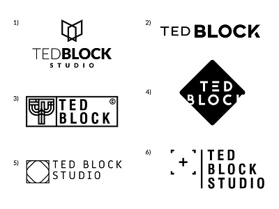 Ted Block Studio - logo propositions black design film logo logotype photo photography project propositions studio white