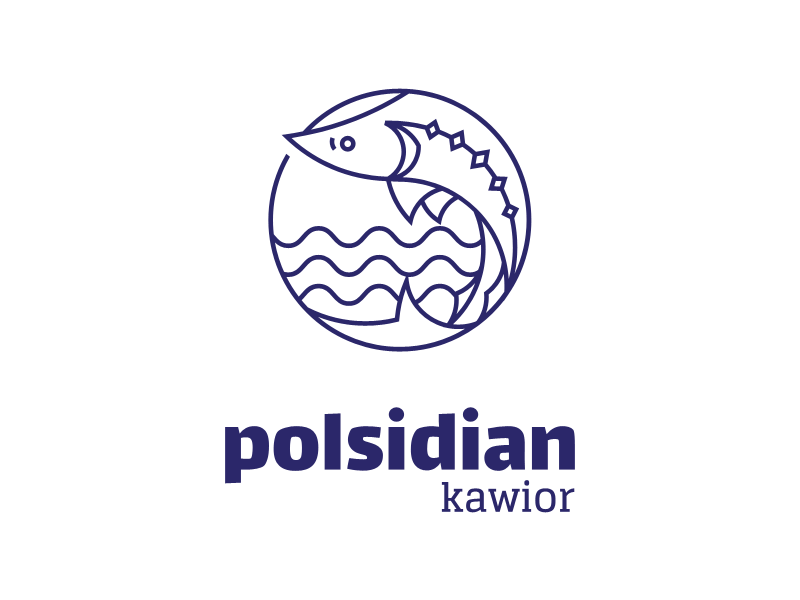 Polsidian logo seafood food fish caviar logotype logo