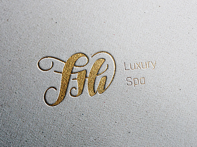 FHW Spa brand gold lettering logo luxury mockup spa