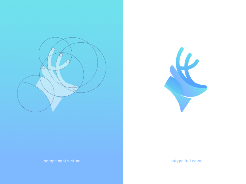 Logotype Construction Grid grid fresh geometric gradients deer logotype construction isotype