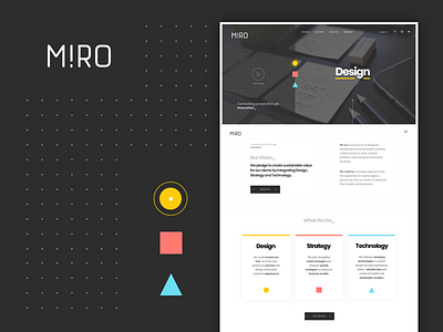 Landing Page agency design studio geometry grid innovation landing rebranding shapes technology ui