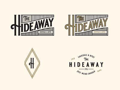 Hideaway Logo | WIP v1 approved branding handlettering identity lettering logo