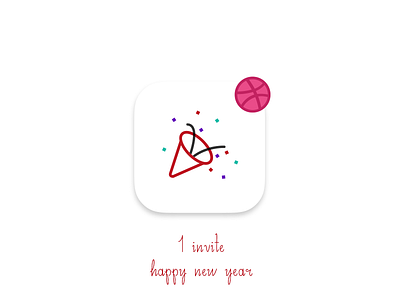 1 Dribbble Invite - Happy New Year Icon draft dribbble invitation invite new new year year