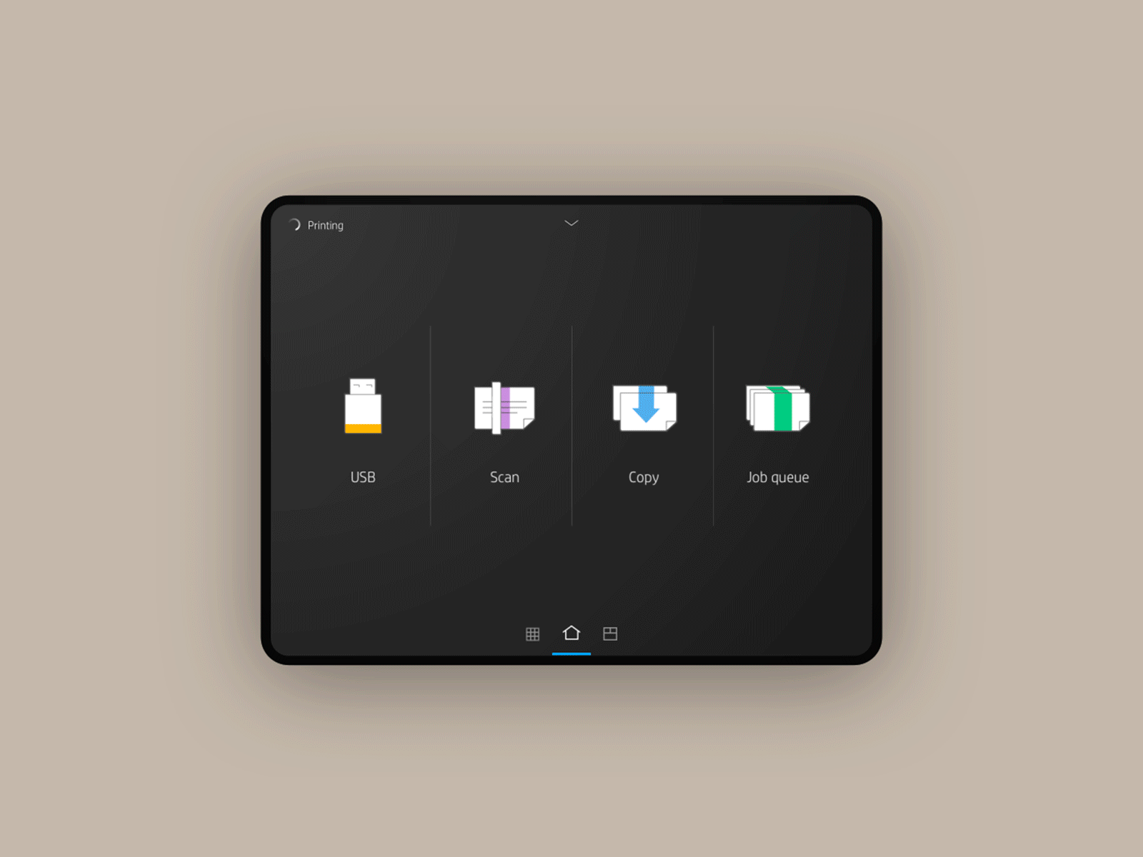 Control panel interface icon interaction ui