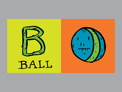 Wolf's Alphabet / B is for Ball alphabet b ball canada drawing illustration montreal