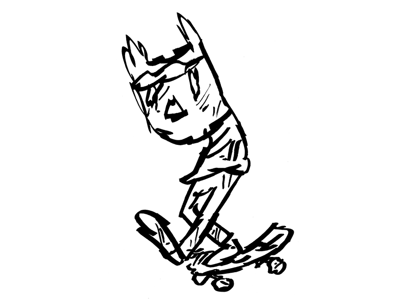 Pushing dog drawing goofy foot montreal push skateboard sketch