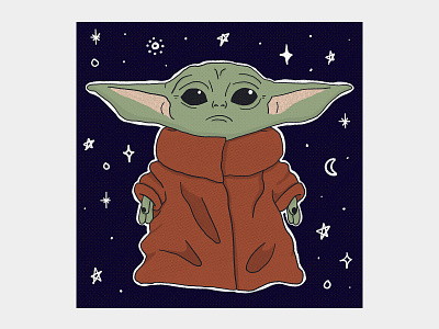 Baby Yoda ʕ·ᴥ·ʔ baby yoda galaxy illustration mandalorian star wars star wars art yoda