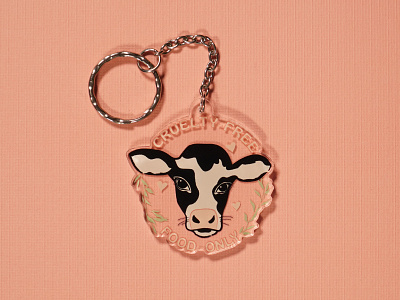 Cruelty-Free Cow Keychain
