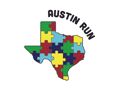 Austin Run austin austinrun autism awarness day7 puzzle simple texas thirtylogo thirtylogos vector