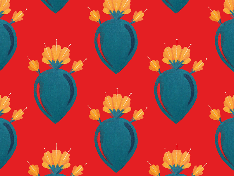 Cactus Pattern cactus midcentury modern painting pattern wallpaper