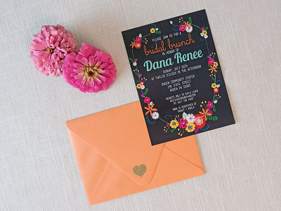 Folksy Floral Bridal Shower Invite