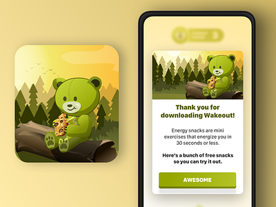 Welcome Popup app bear cute flat illustration popup ui ux welcome screen