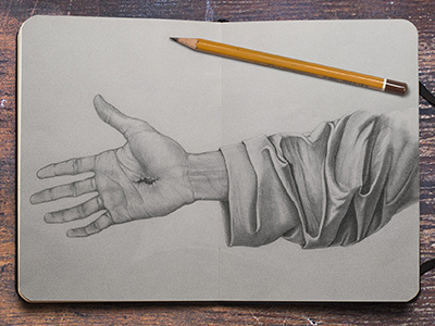 jesus reaching out sketch