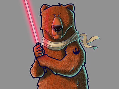 Bear Jedi art character design illustration starwars