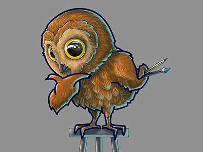 Designer Owl art character design illustration