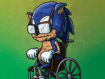 Sonic as older art character design illustrations sonic video games