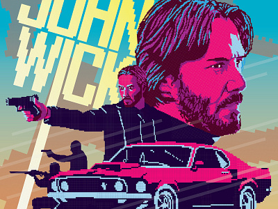 John Wick Pixel Poster