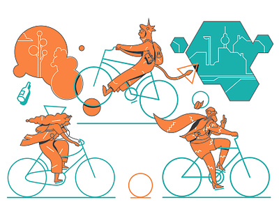 Cyclecity berlin branding character design comicsart competition design digital illustration digitalboaz direction editorial illustration graphic novel illustration ui vector