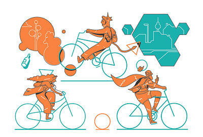 Cyclecity berlin branding character design comicsart competition design digital illustration digitalboaz direction editorial illustration graphic novel illustration ui vector