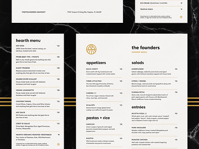 The Founders Menus bistro brand design branding farm layout logo design menu print printing restaurant typography