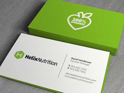 Helix Business Cards branding business cards cards double helix green helix nutrition organic painted edges print