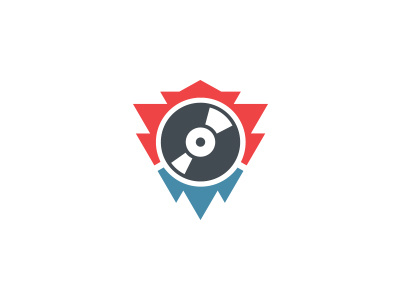 DJ Fumo (Unused) badge blue coral emblem gray identity logo logo design record spin sticker vinyl