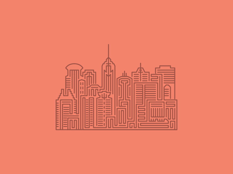 City Life city illustration thick lines flat intricate complex scad the great gatsby poster wip