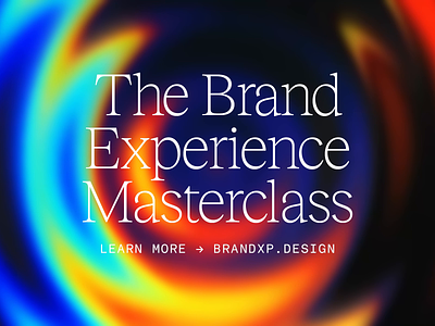 The Brand Experience Masterclass animation brand branding colorful course design studio freelance freelance studio gradient identity learn masterclass product product design rainbow training typography vibrant